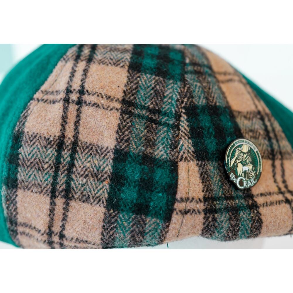 Boston Scally The Craic Pin Plaid Newsboy Cap M/L Preppy Gatsby Wool Blend Hat - Picture 13 of 16
